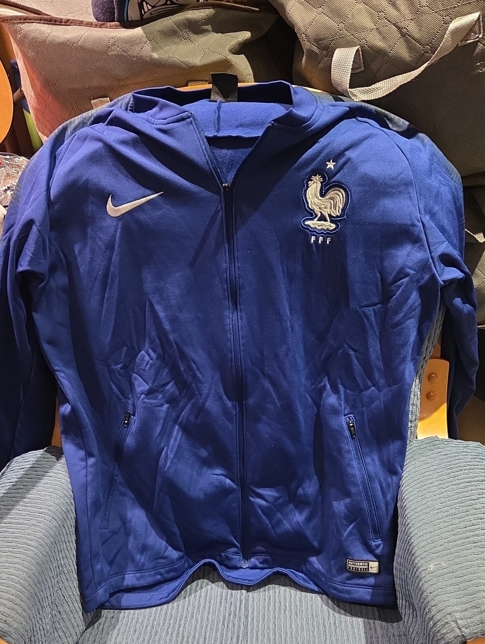 Nike Menโs Royal Blue France FFF Full-Zip Jacket